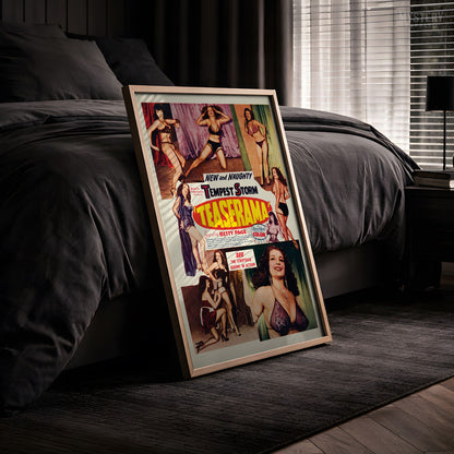 Teaserama 1955 Vintage Bettie Page Stripper Sexploitation Movie Poster