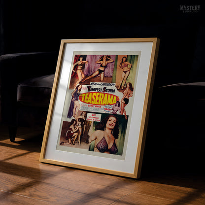Teaserama 1955 Vintage Bettie Page Stripper Sexploitation Movie Poster