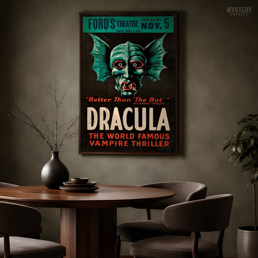 Dracula 1928 Vintage Horror Vampire Monster Movie Poster