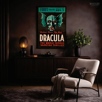 Dracula 1928 Vintage Horror Vampire Monster Movie Poster