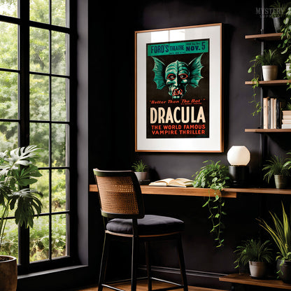 Dracula 1928 Vintage Horror Vampire Monster Movie Poster
