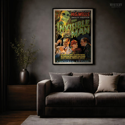 Invisible Man 1933 Vintage Horror Monster Movie Poster