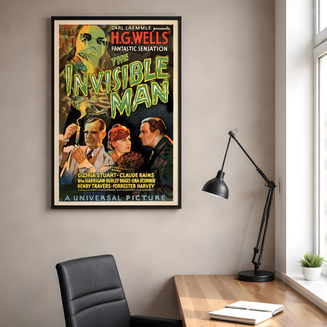 Invisible Man 1933 Vintage Horror Monster Movie Poster