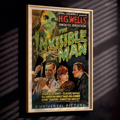 Invisible Man 1933 Vintage Horror Monster Movie Poster
