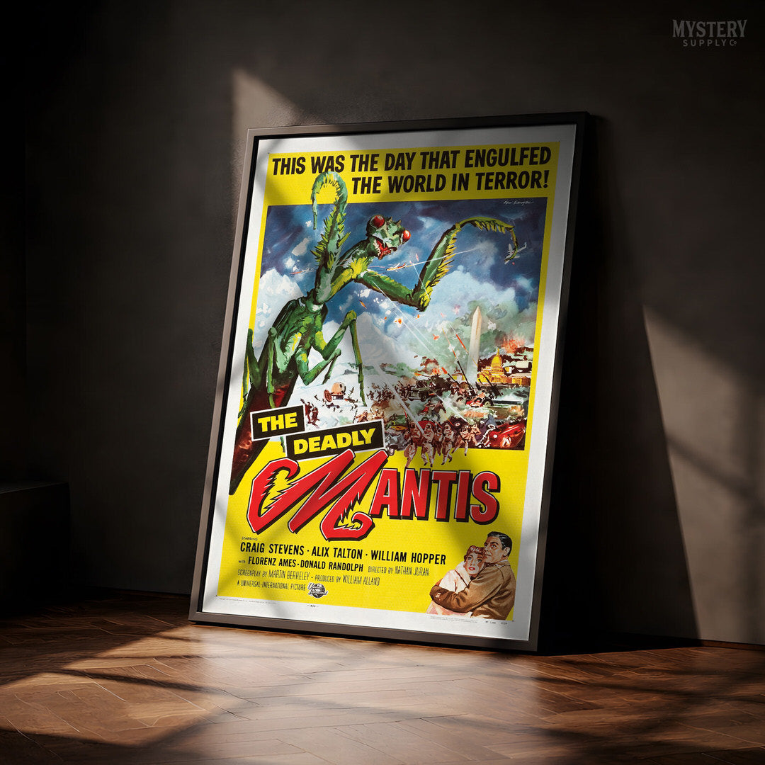 The Deadly Mantis 1957 Vintage Science Fiction Horror Monster Movie Poster