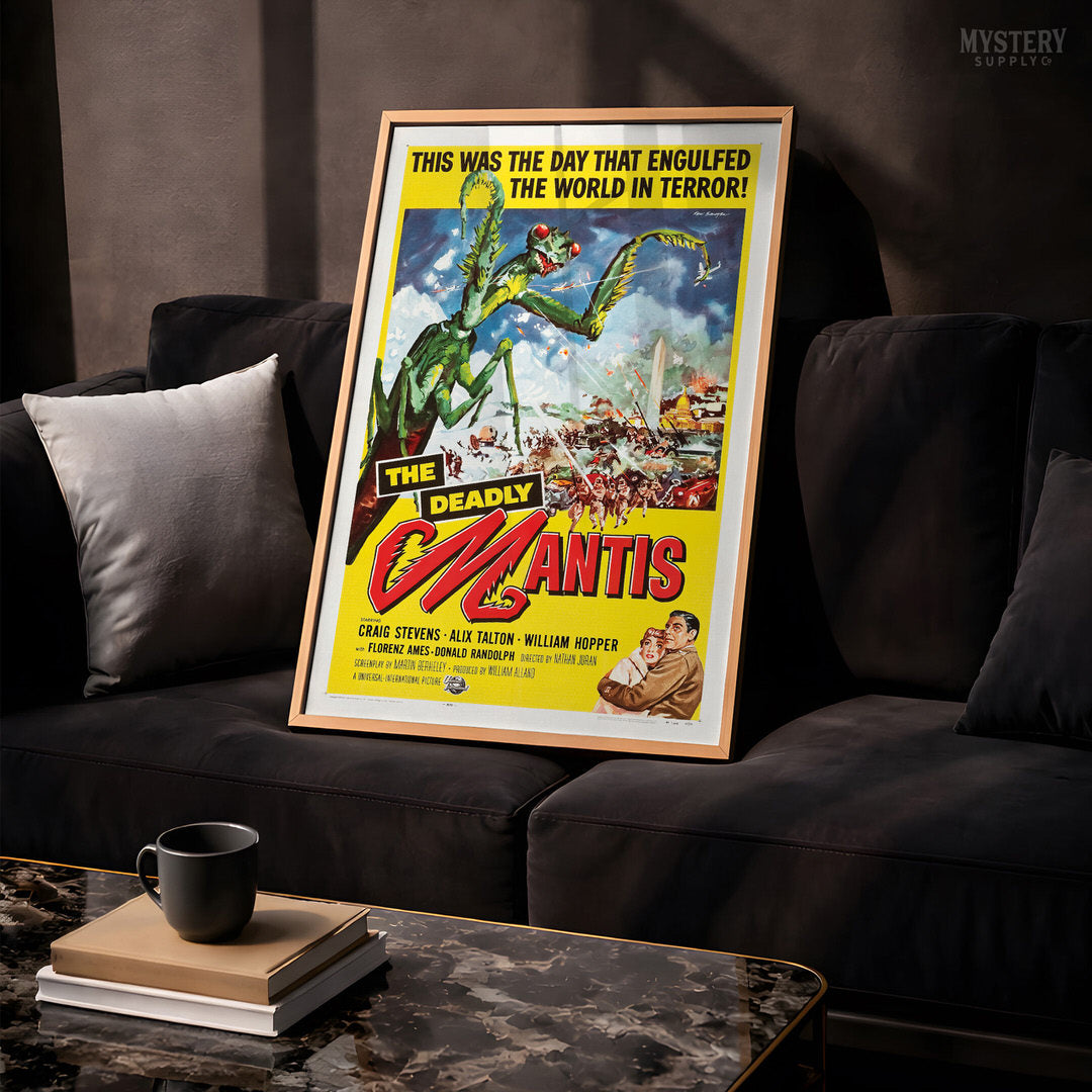 The Deadly Mantis 1957 Vintage Science Fiction Horror Monster Movie Poster