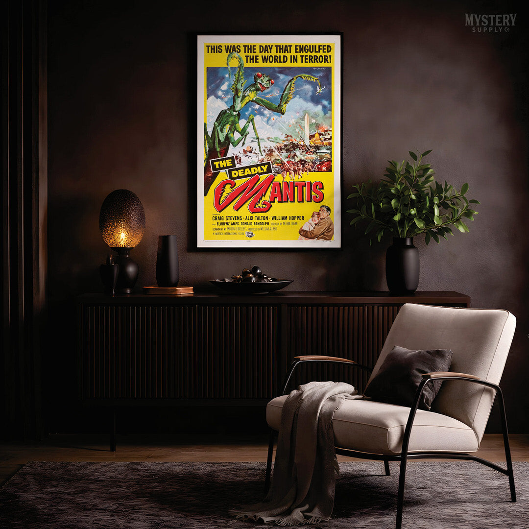 The Deadly Mantis 1957 Vintage Science Fiction Horror Monster Movie Poster