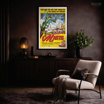 The Deadly Mantis 1957 Vintage Science Fiction Horror Monster Movie Poster