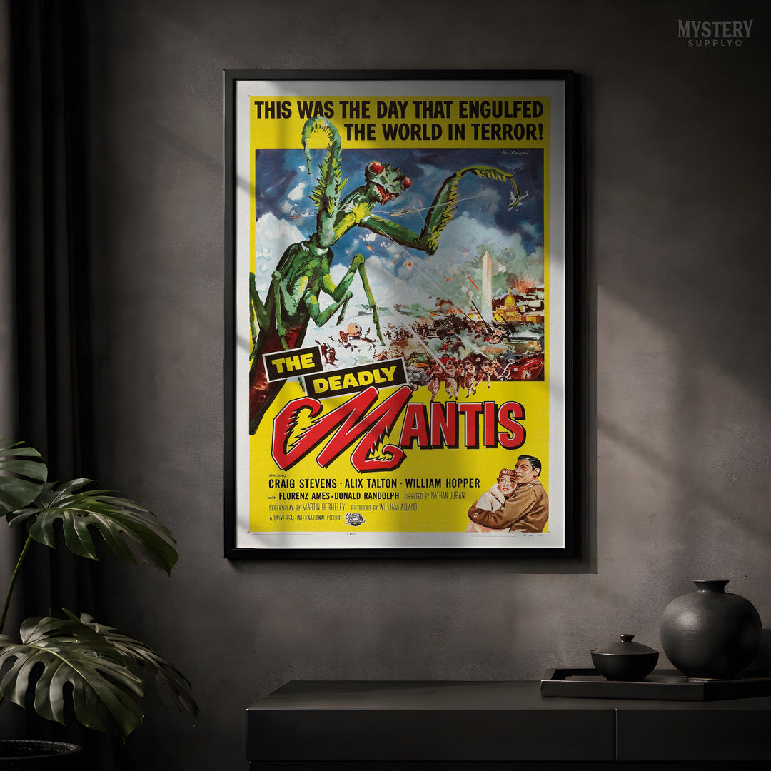The Deadly Mantis 1957 Vintage Science Fiction Horror Monster Movie Poster