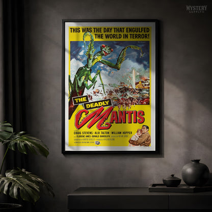 The Deadly Mantis 1957 Vintage Science Fiction Horror Monster Movie Poster