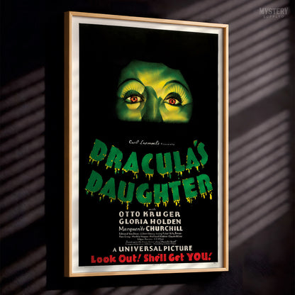 Dracula's Daughter 1936 Vintage Horror Vampire Monster Movie Poster