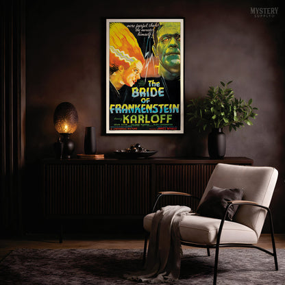 Bride of Frankenstein 1935 Vintage Horror Monster Movie Poster