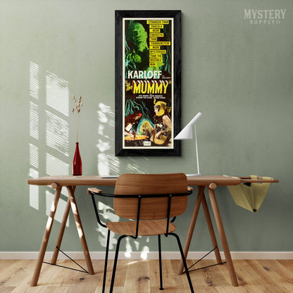 The Mummy vintage Boris Karloff horror monster movie poster reproduction from Mystery Supply Co. @mysterysupplyco