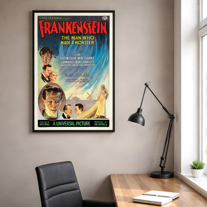 Frankenstein 1931 Vintage Horror Monster Movie Poster