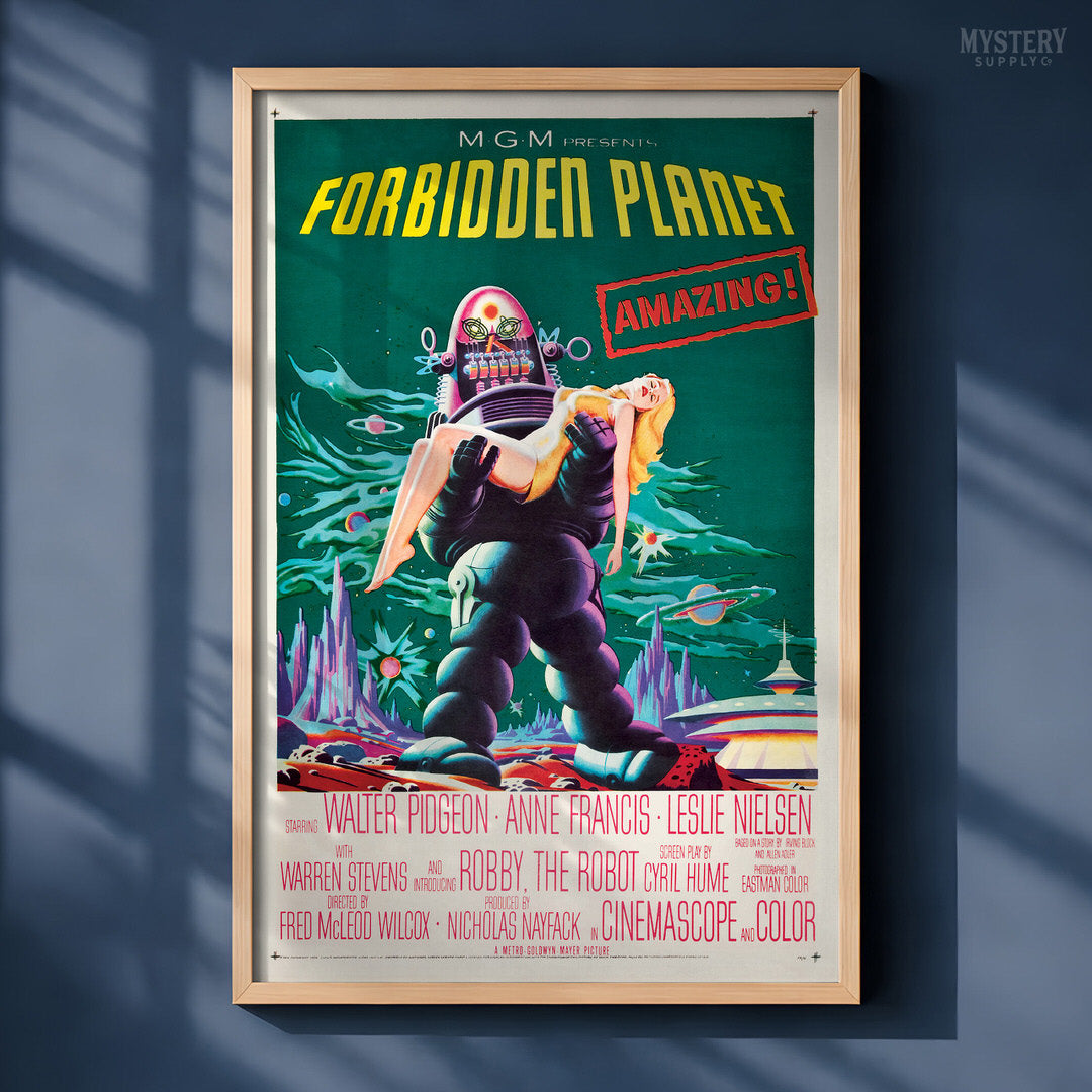 Forbidden Planet 1956 Vintage Science Fiction Movie Poster