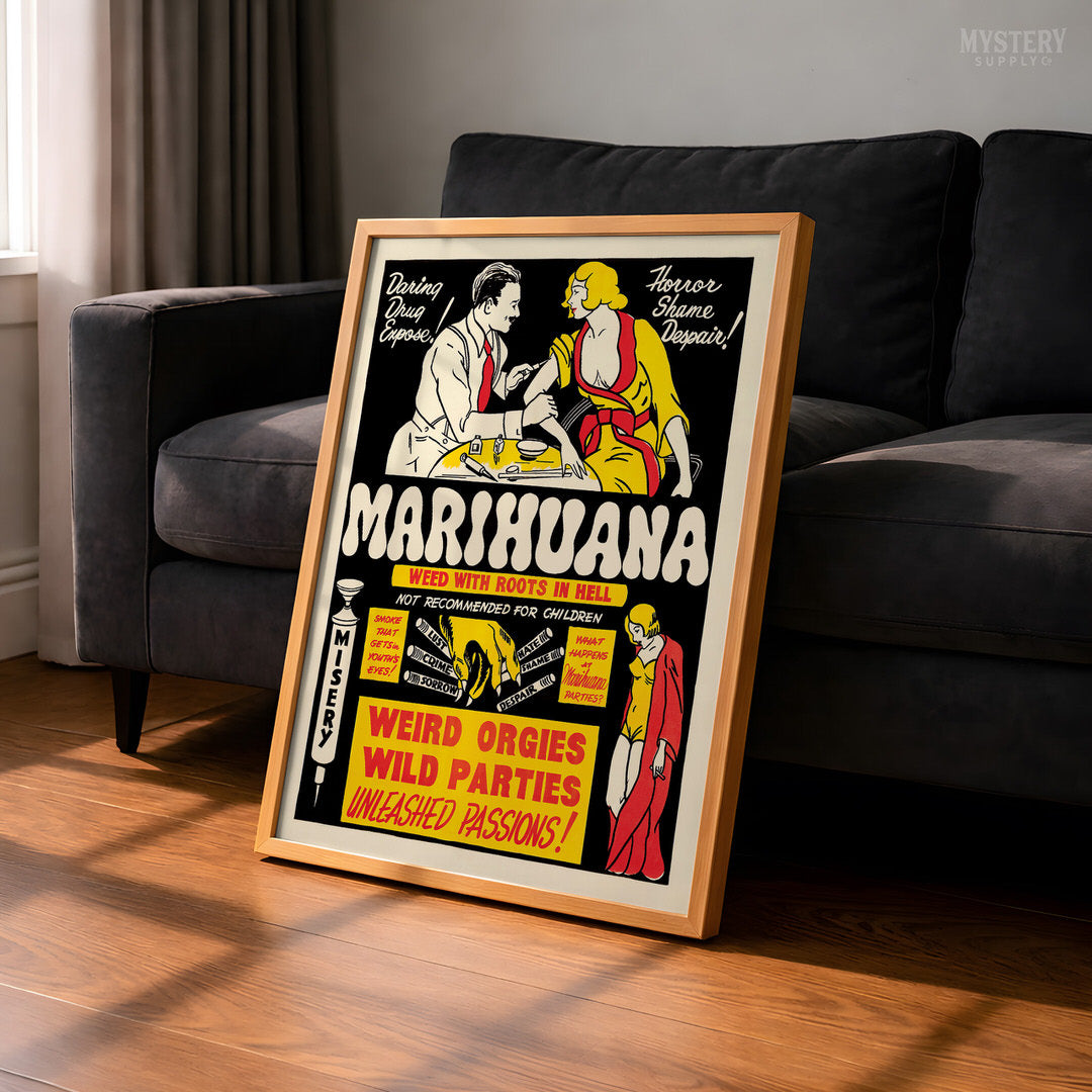 Marihuana 1936 Vintage Exploitation Movie Poster