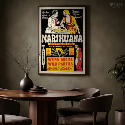 Marihuana 1936 Vintage Exploitation Movie Poster