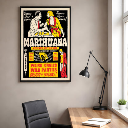 Marihuana 1936 Vintage Exploitation Movie Poster