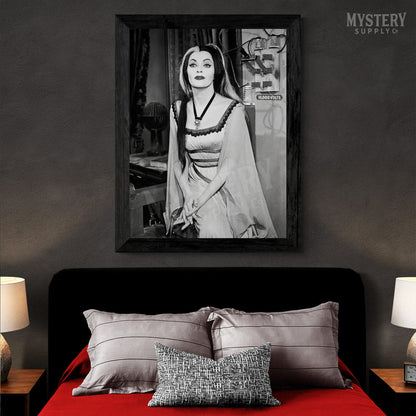 Lily Munster Yvonne De Carlo 1960s 10,000 Volts Vintage The Munsters Vampire Horror Monster Beauty Black and White Photo reproduction from Mystery Supply Co. @mysterysupplyco