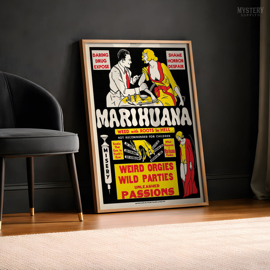 Marihuana 1936 Vintage Marijuana (Alternate) Exploitation Movie Poster