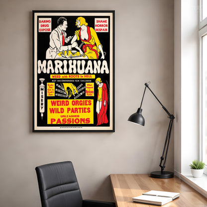 Marihuana 1936 Vintage Marijuana (Alternate) Exploitation Movie Poster