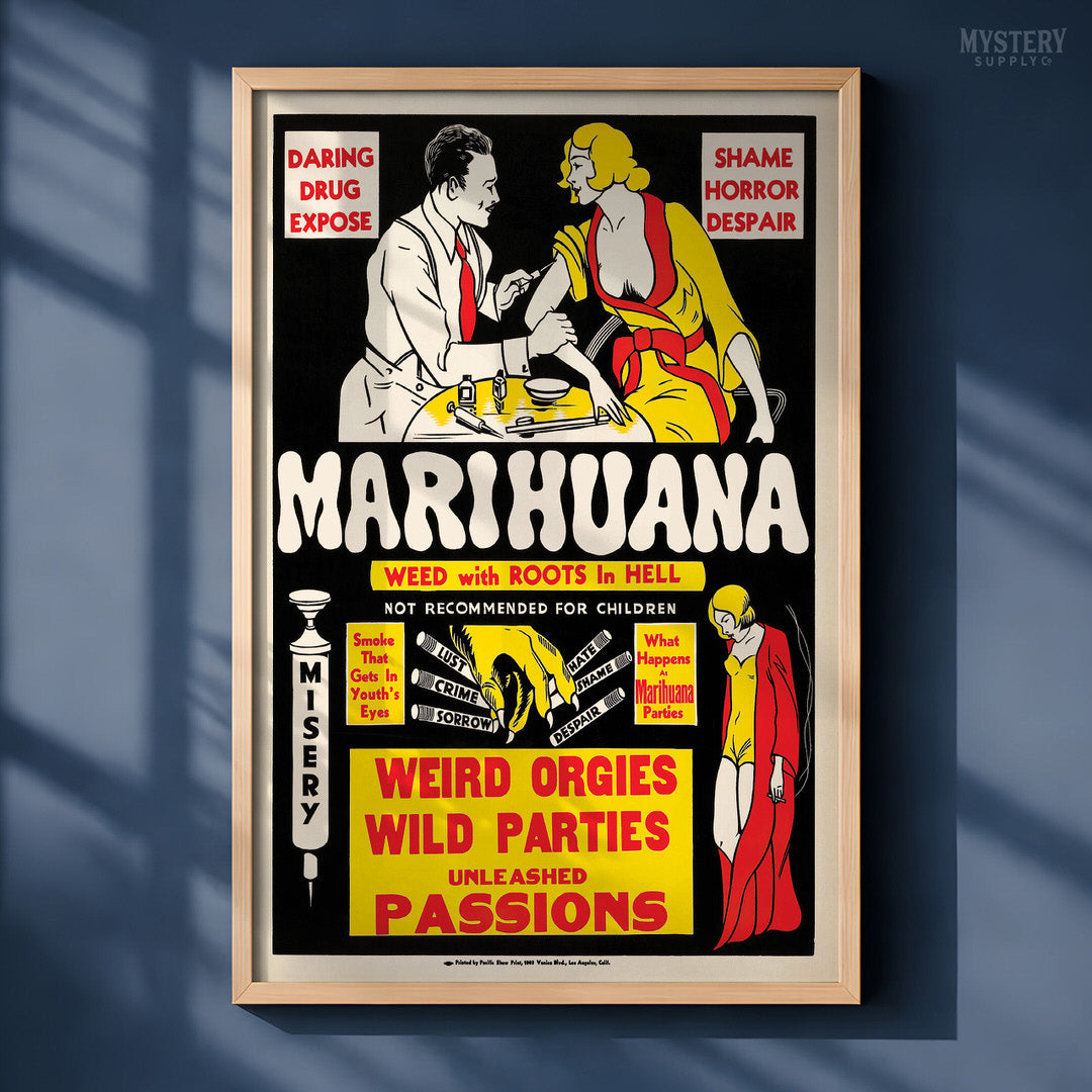 Marihuana 1936 Vintage Marijuana (Alternate) Exploitation Movie Poster