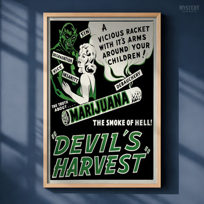 Devil's Harvest 1942 Vintage Exploitation Movie Poster