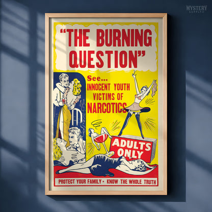 The Burning Question 1940s Vintage Exploitation Movie Poster