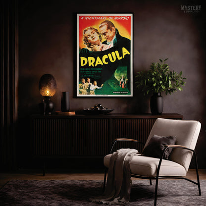 Dracula 1947 Vintage Vampire Horror Movie Poster