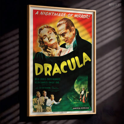 Dracula 1947 Vintage Vampire Horror Movie Poster