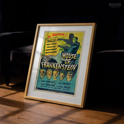 House of Frankenstein 1944 Vintage Horror Movie Poster