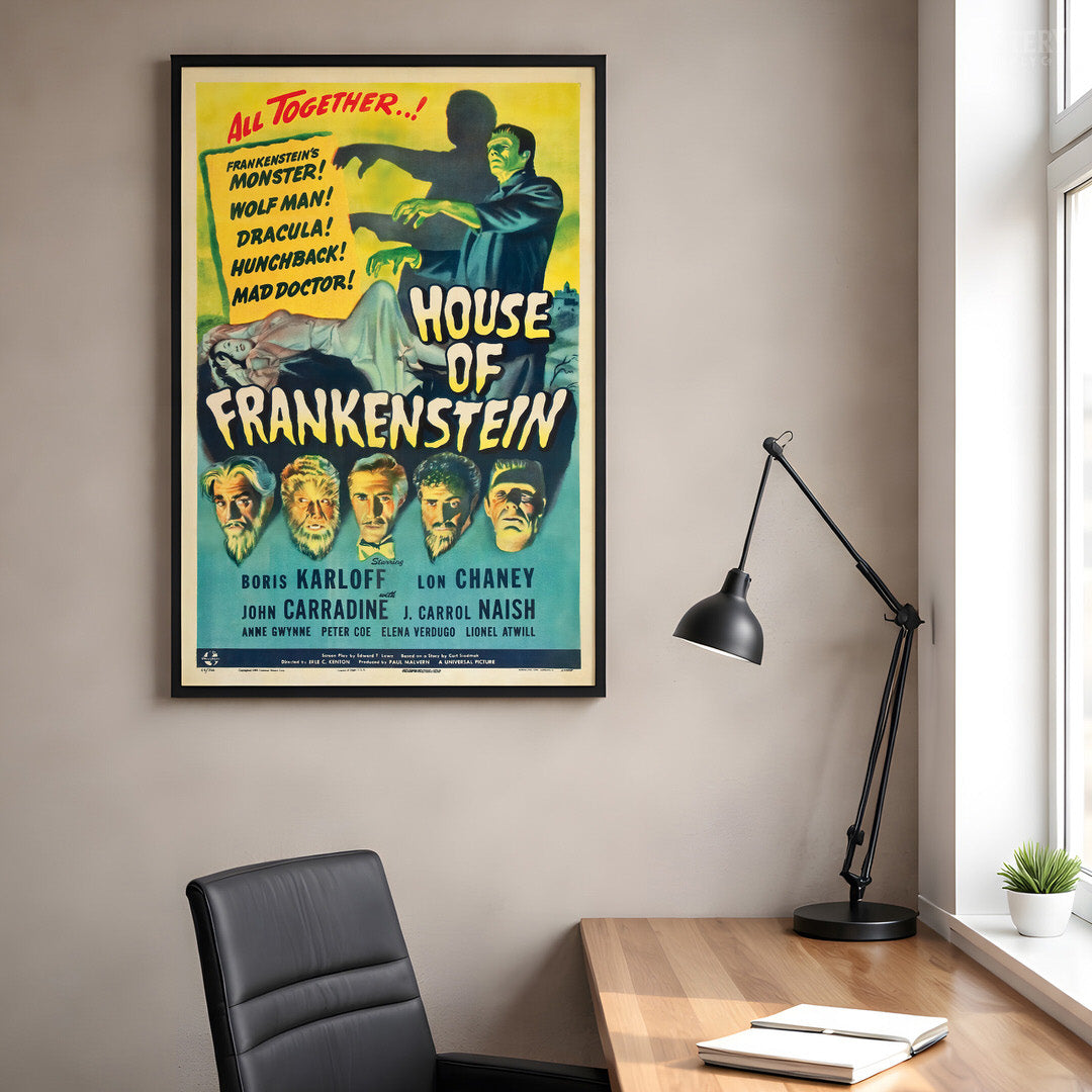 House of Frankenstein 1944 Vintage Horror Movie Poster