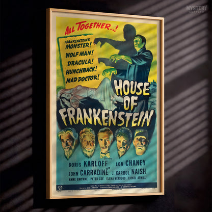 House of Frankenstein 1944 Vintage Horror Movie Poster