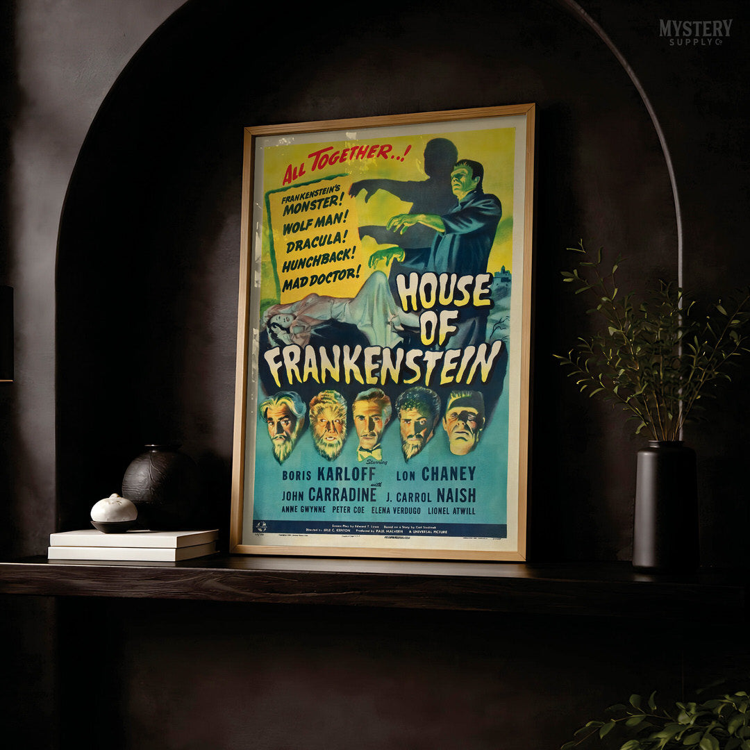 House of Frankenstein 1944 Vintage Horror Movie Poster
