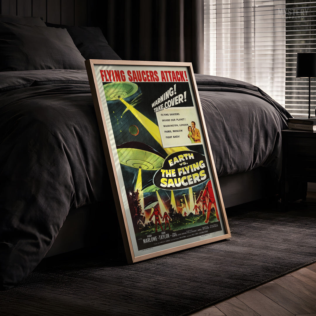 Earth vs. the Flying Saucers 1956 Vintage Sci-Fi Movie Poster