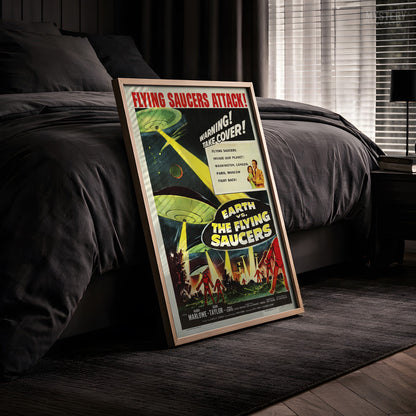 Earth vs. the Flying Saucers 1956 Vintage Sci-Fi Movie Poster