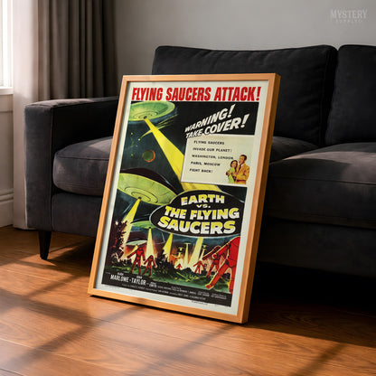 Earth vs. the Flying Saucers 1956 Vintage Sci-Fi Movie Poster