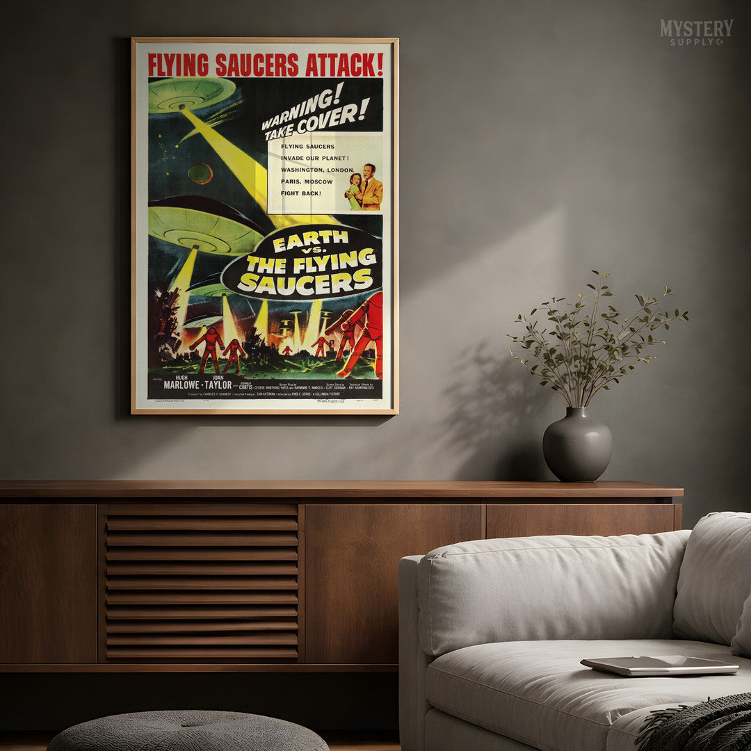 Earth vs. the Flying Saucers 1956 Vintage Sci-Fi Movie Poster