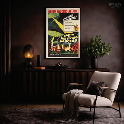 Earth vs. the Flying Saucers 1956 Vintage Sci-Fi Movie Poster
