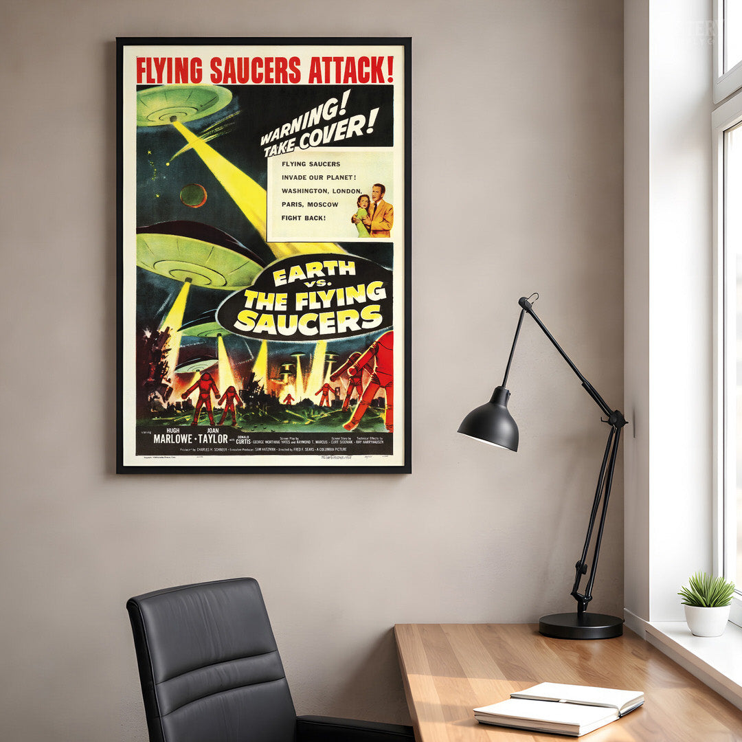 Earth vs. the Flying Saucers 1956 Vintage Sci-Fi Movie Poster