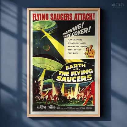 Earth vs. the Flying Saucers 1956 Vintage Sci-Fi Movie Poster