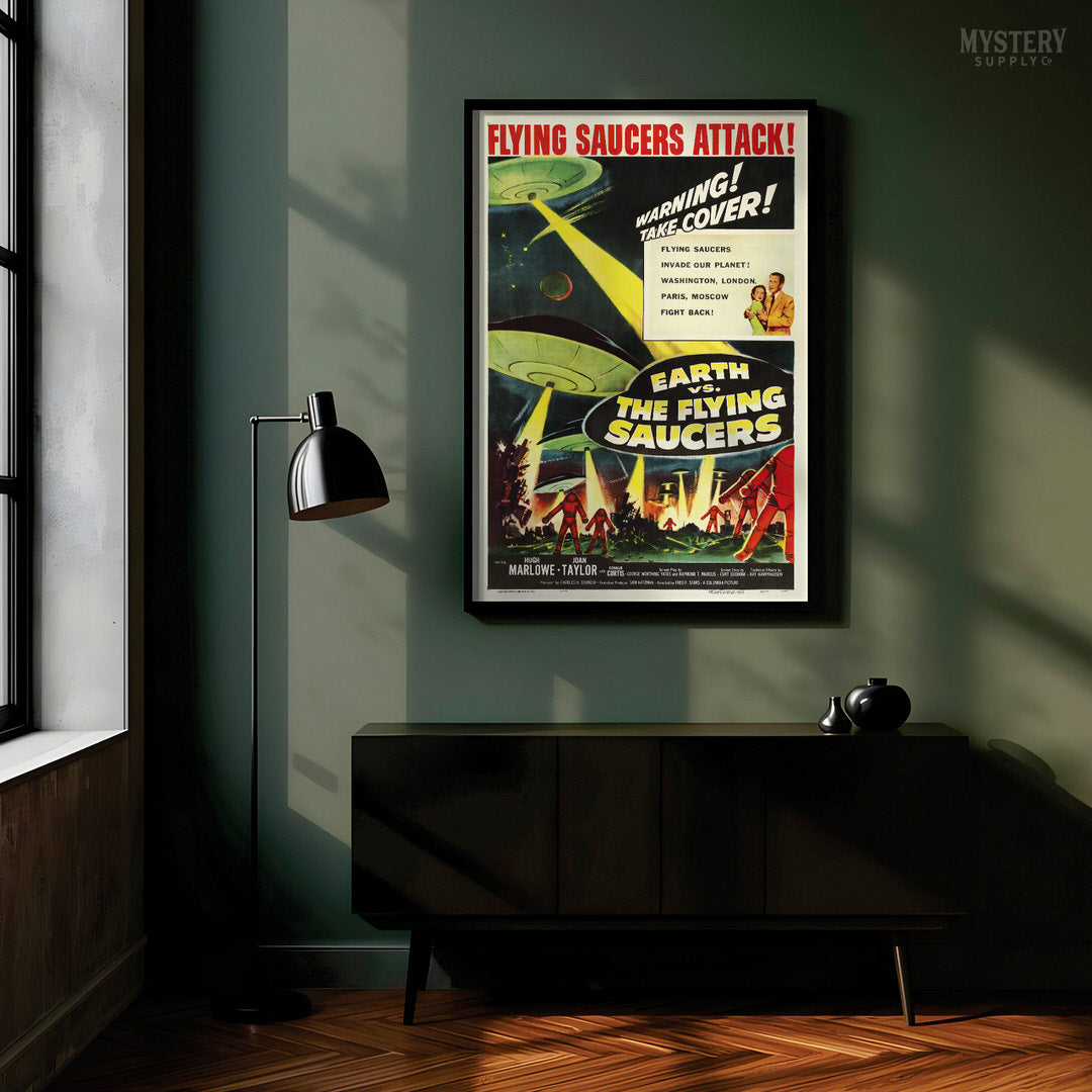 Earth vs. the Flying Saucers 1956 Vintage Sci-Fi Movie Poster