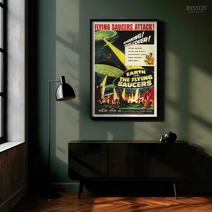Earth vs. the Flying Saucers 1956 Vintage Sci-Fi Movie Poster