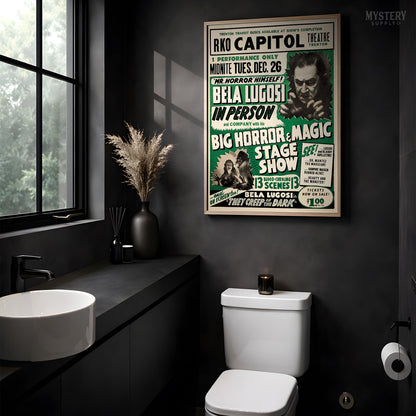 Bela Lugosi Big Horror & Magic Stage Show 1950 Vintage Poster