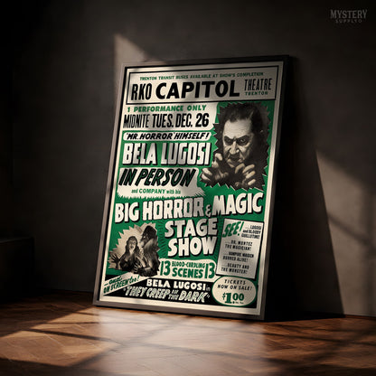 Bela Lugosi Big Horror & Magic Stage Show 1950 Vintage Poster