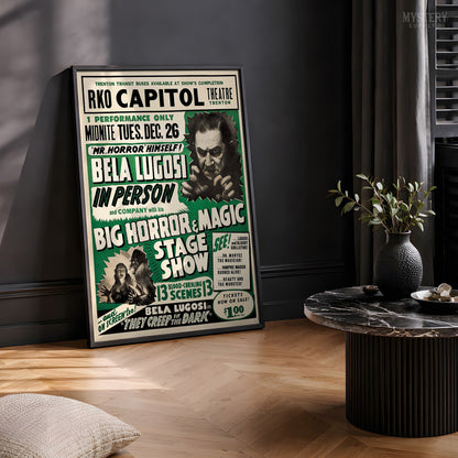 Bela Lugosi Big Horror & Magic Stage Show 1950 Vintage Poster