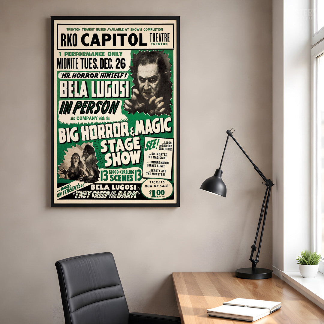 Bela Lugosi Big Horror & Magic Stage Show 1950 Vintage Poster
