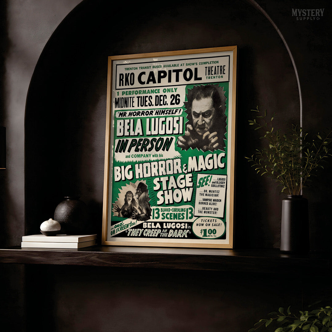 Bela Lugosi Big Horror & Magic Stage Show 1950 Vintage Poster