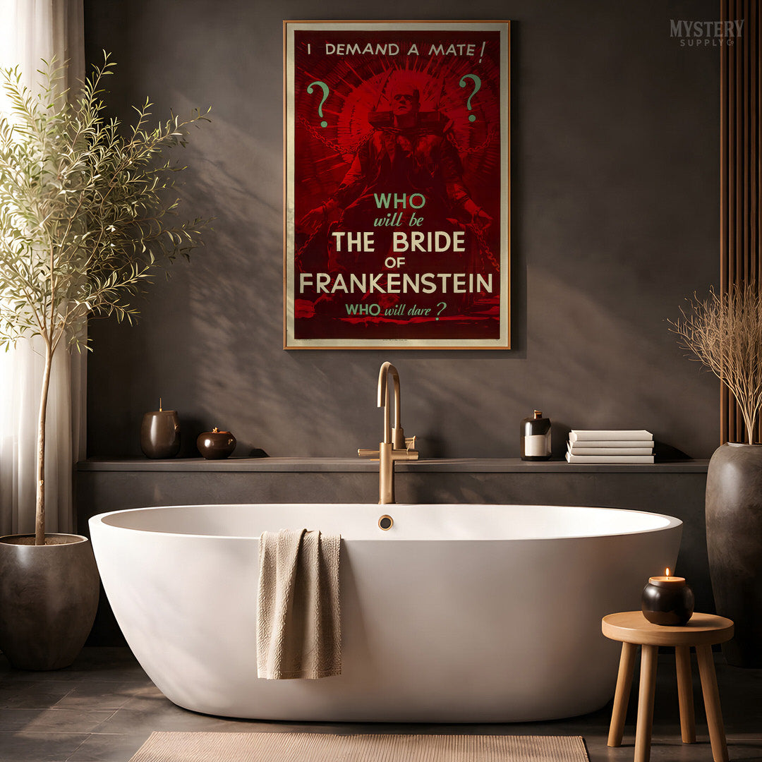 The Bride of Frankenstein 1935 Vintage Horror Teaser Movie Poster