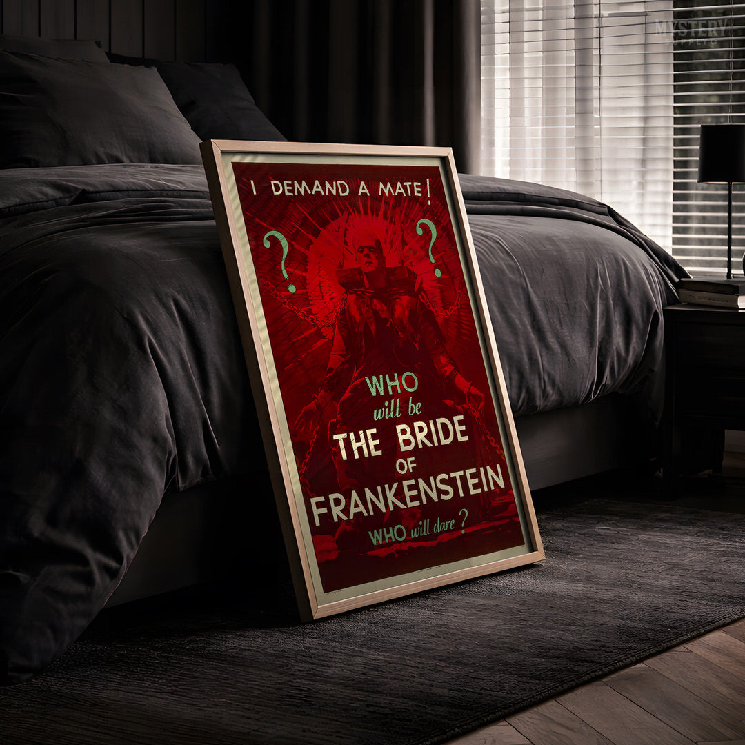 The Bride of Frankenstein 1935 Vintage Horror Teaser Movie Poster